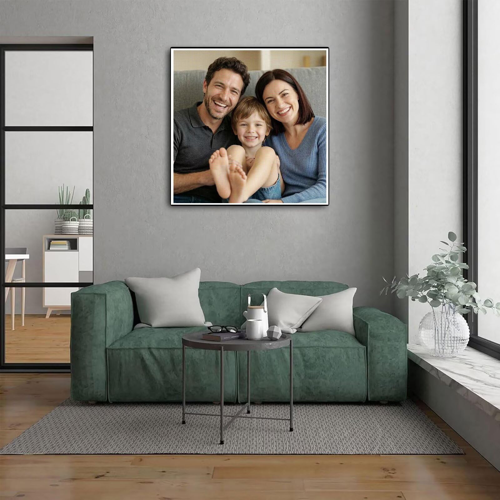 Diamentowe malowanie niestandardowe zdjęcie 70 x 90 cm, 5D haft diamentowy kompletny zestaw z Twoim obrazem, sztuka tworzenia DIY według numeru, wspaniały prezent pamiątkowy ślub rodzinne zwierzęta
