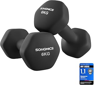 SONGMICS 2 mancuernas hexagonales con revestimiento de neopreno para entrenamiento de fuerza, fitness y hogar