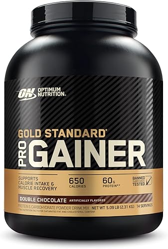 Optimum Nutrition GS Pro Gainer Proteína en Polvo para Ganar Peso, Doble Chocolate, 5.09 Libras (El Empaquetado Puede Variar)
