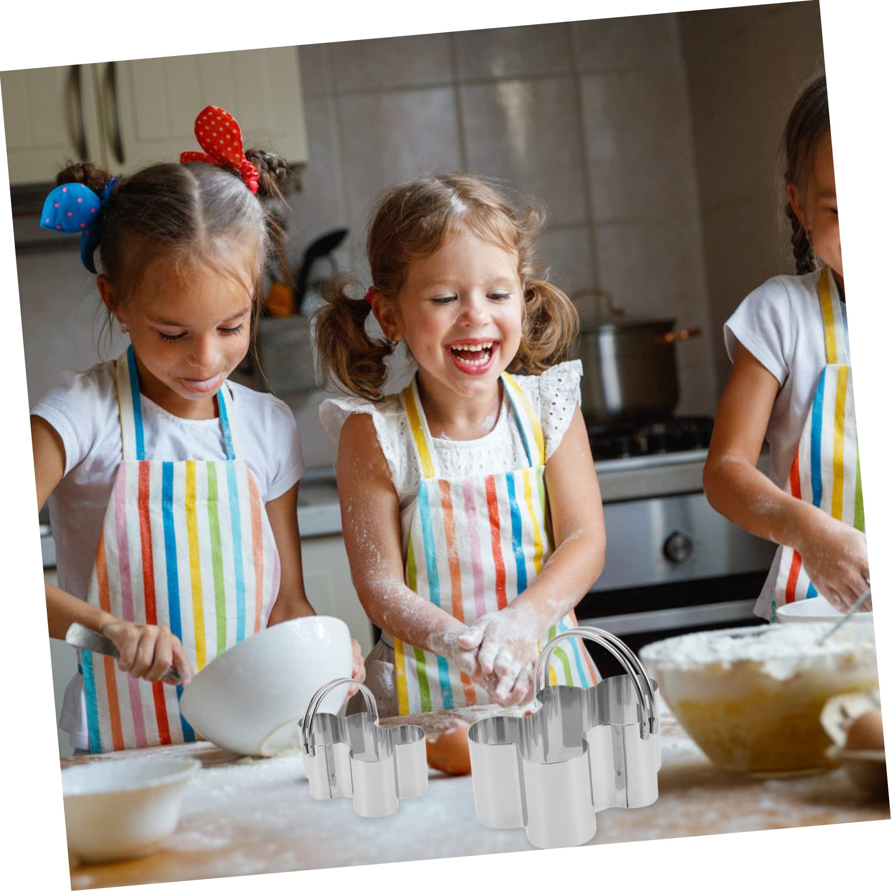 PRETYZOOM 20 Stk 5-teiliges Set Mousse-ringe Fondant Keksform Backform Kekse Mit Schokoladenüberzug Schöner Keksausstecher Formen Für Lebkuchenplätzchen Keksformer Silver Rostfreier Stahl