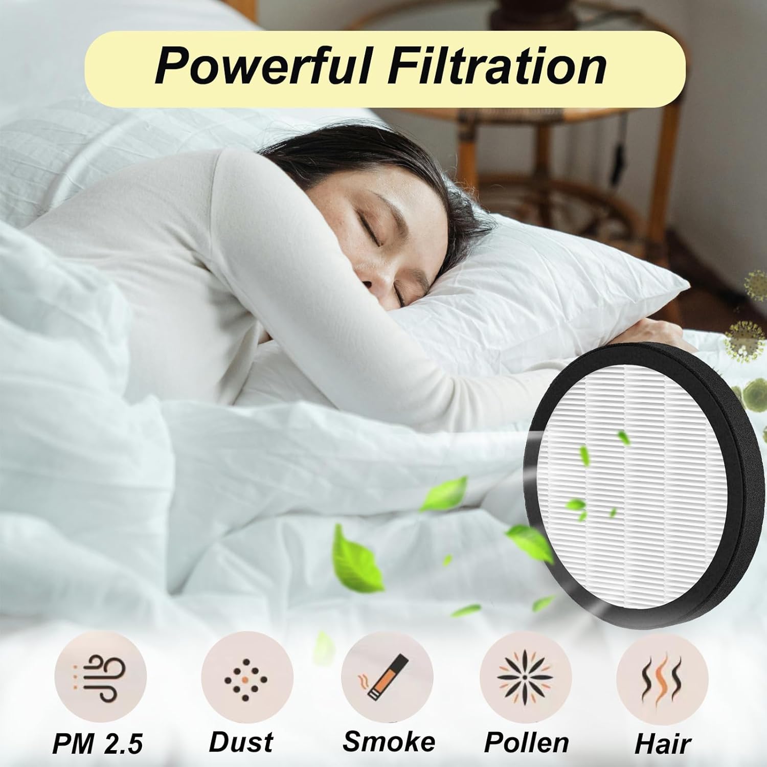 MB-032 Filter Replacement Compatible with TDBYWAE MB-032 Air Cleaner Purifier, 2 Pack, 3-Starge Filtration - Image 3