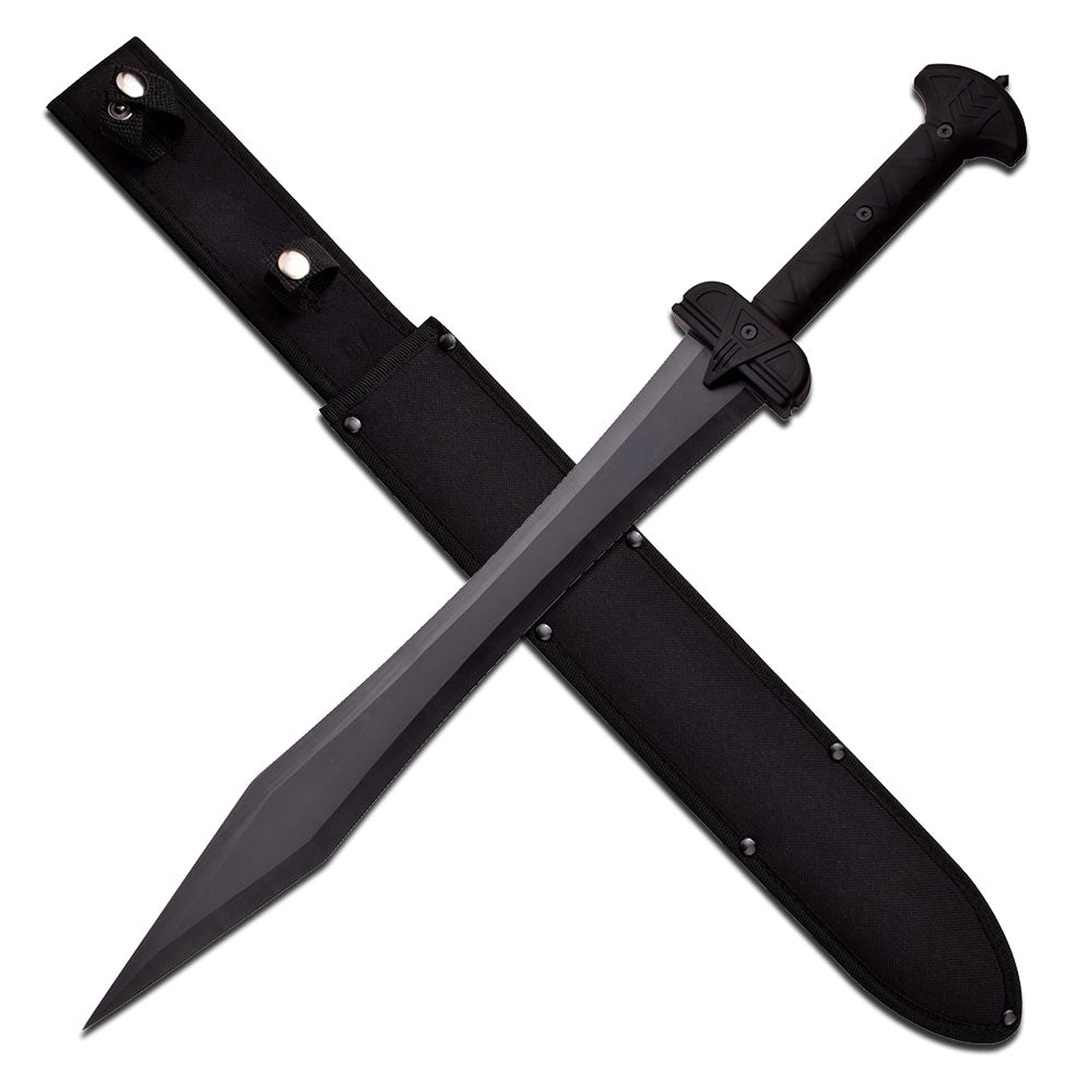 Machete scharf echt Gladius Schwert mit Scheide scharf echt zum Training Metall Stahl Nur für Erwachsene 61 cm - 18 Jahre erforderlich SW-1277
