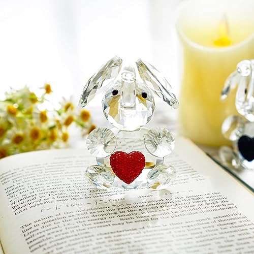 Miniatura 9 de H&D HYALINE & DORA 6 figuras hechas a mano de mini tortuga marina de cristal soplado y elefante de cristal hecho a mano con figura de corazón rojo,