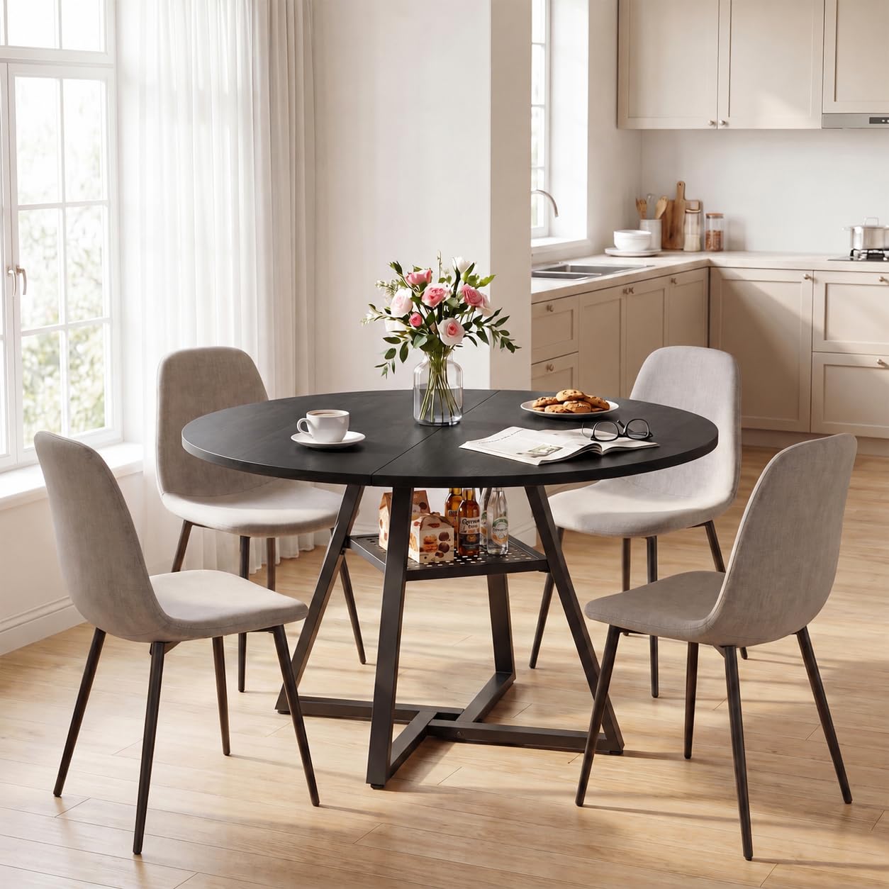 APICIZON Esstisch Rund 100cm, Esszimmertische, Küchentisch Klein