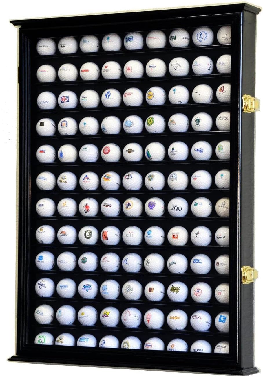 sfDisplay.com,LLC. Golf Ball Display Case Holder Cabinet Wall Rack Stand Select Your Size 98% UV Lockable 5 Sizes 4 Colors to Choose