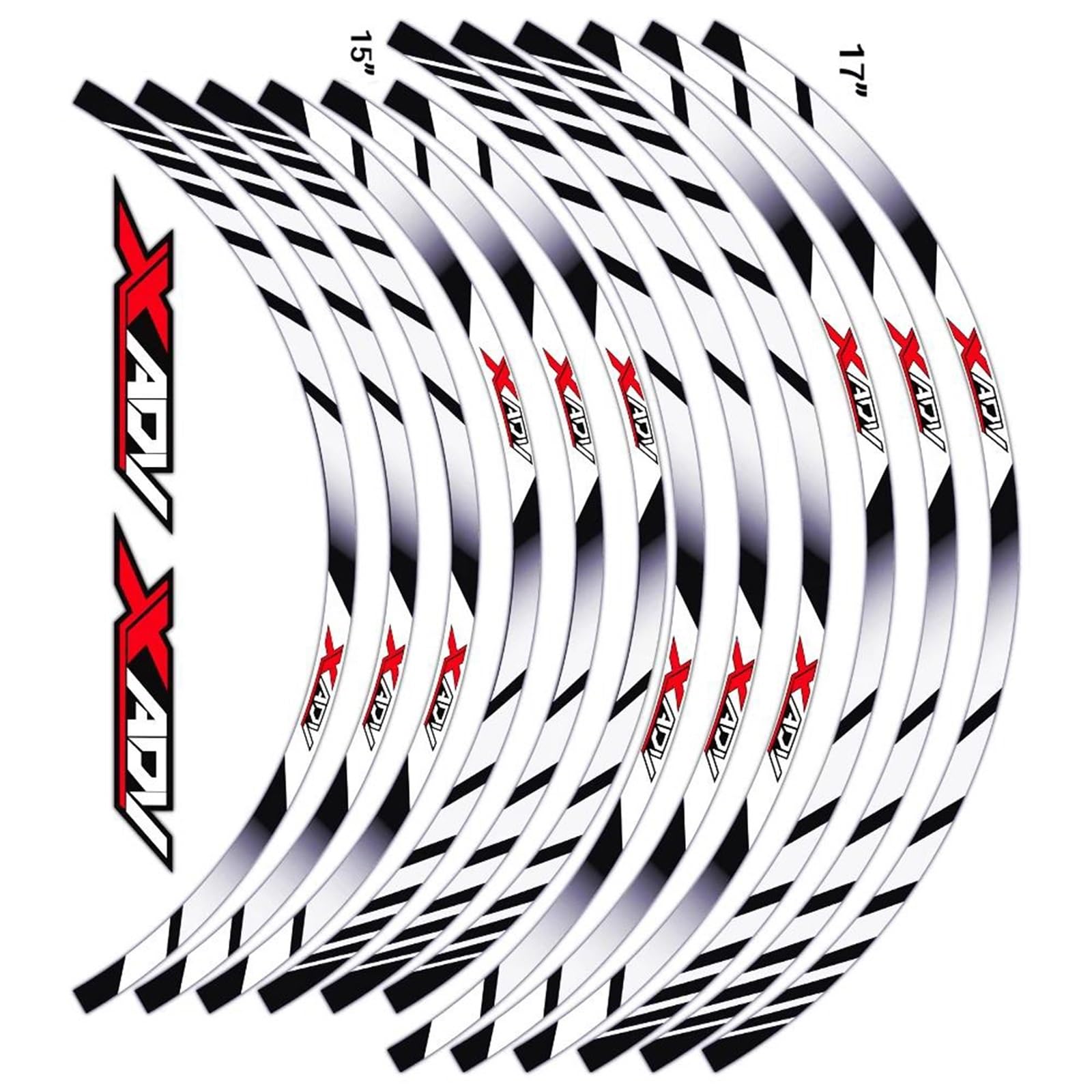Sticker Part Stripe Tape Accessories Waterproof for X-ADV Xadv 750 350 Adventure Motorcycle Wheel Sticker 17″15″ Rim Decal(White)