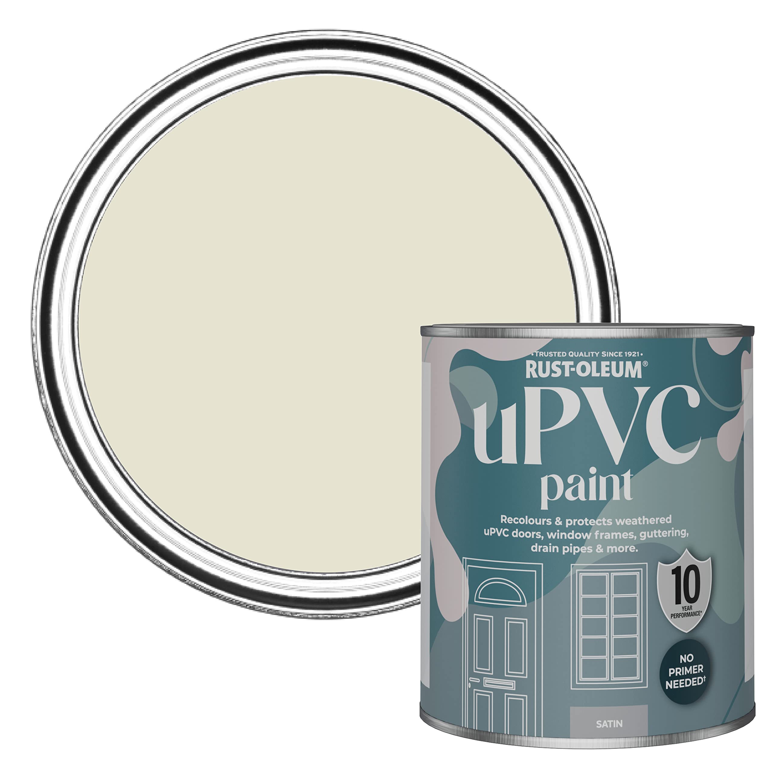 Rust-Oleum Oyster Beige Upvc Door And Window Paint In Satin Finish - 750Ml