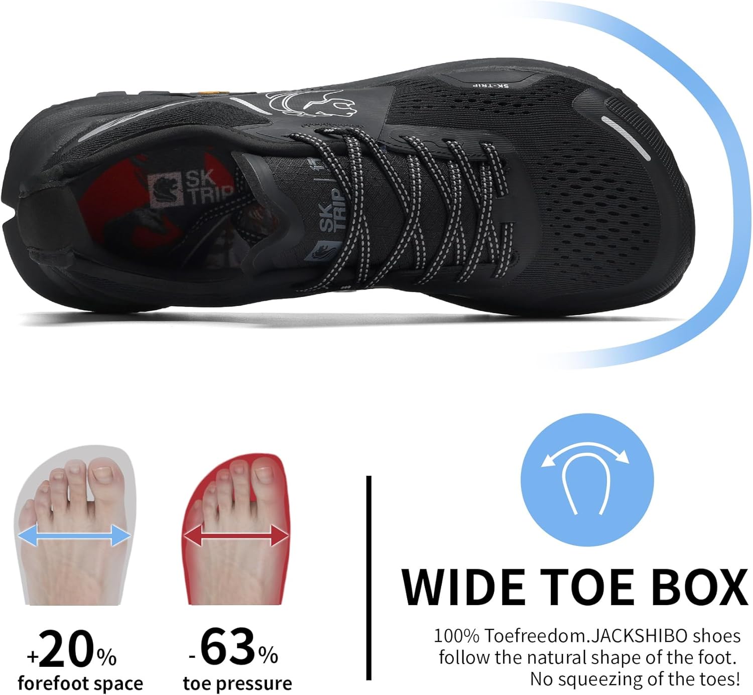 MRIP Men's Zero Drop Trail Running Shoes with Wide Toe Box - Wide Men's Sneakers for Running, Tennis & Workouts