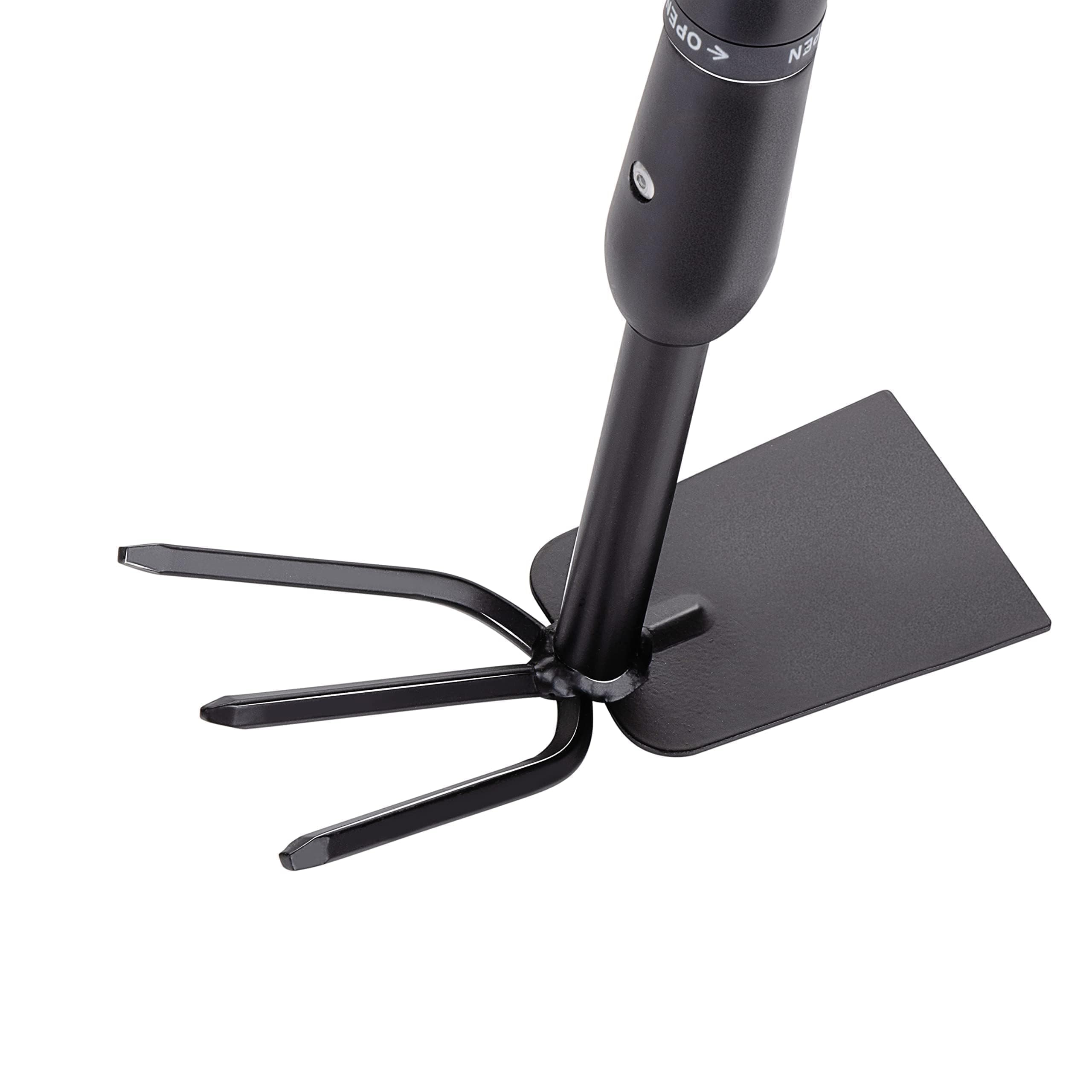 BLACK+DECKER Râteau avec Houe - Jardinage Outillage - Réglable en Longueur 66-101 CM - Cultiver et Désherber - Noir/Orange