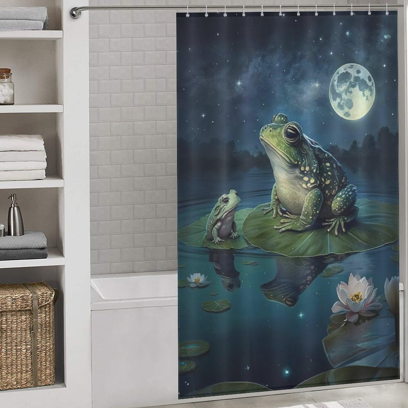 Rideau douche lavable en machine anti-moisissure tissu imperméable 140x183