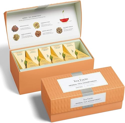 Miniatura 8 de Tea Forte Wellbeing Organic Wellness - Caja de presentación de té con muestras de té 20 bolsas de infusor de té pirámide hechas a mano té de hierbas