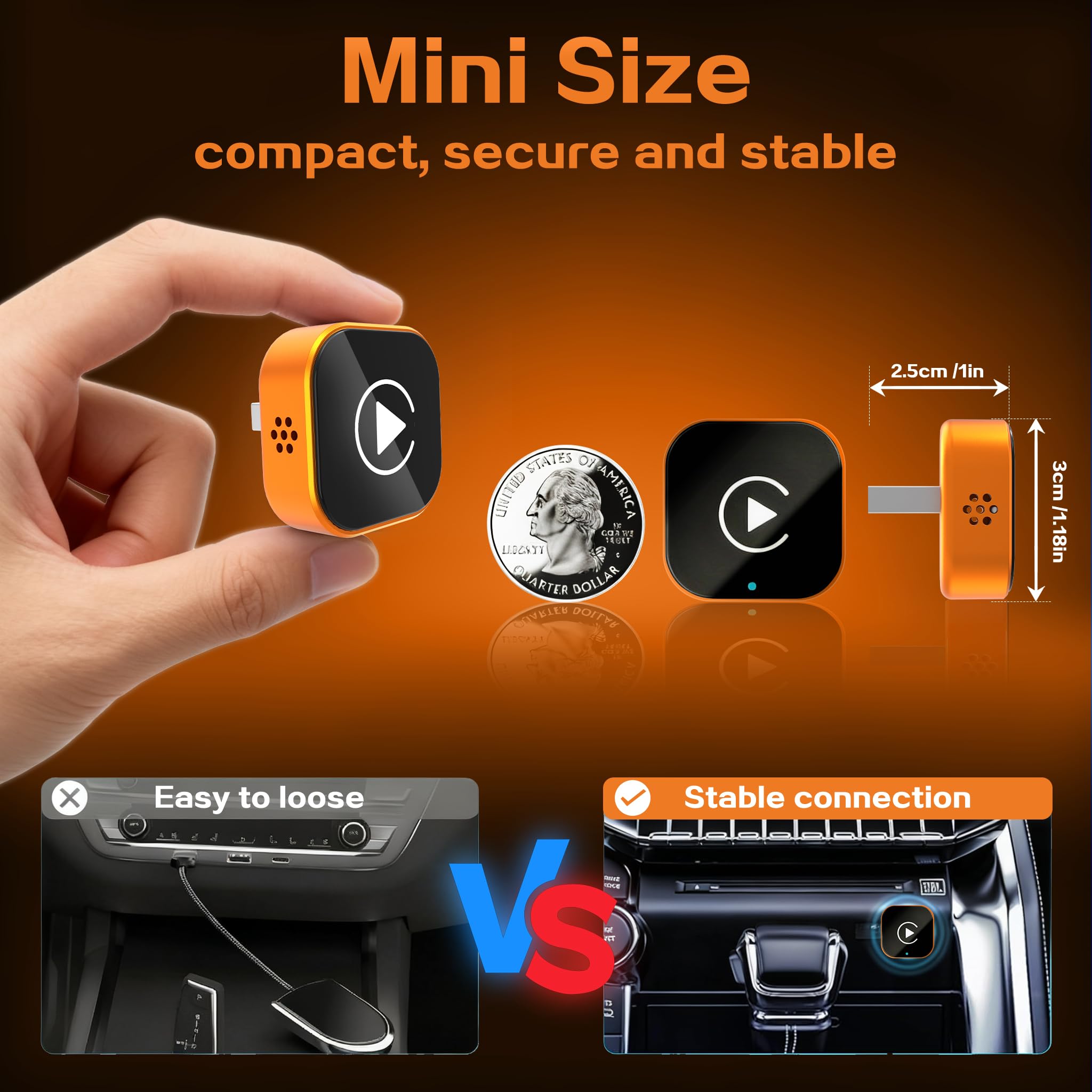 Amazon.com: 2026 Wireless CarPlay Adapter for iPhone,2 in 1 for