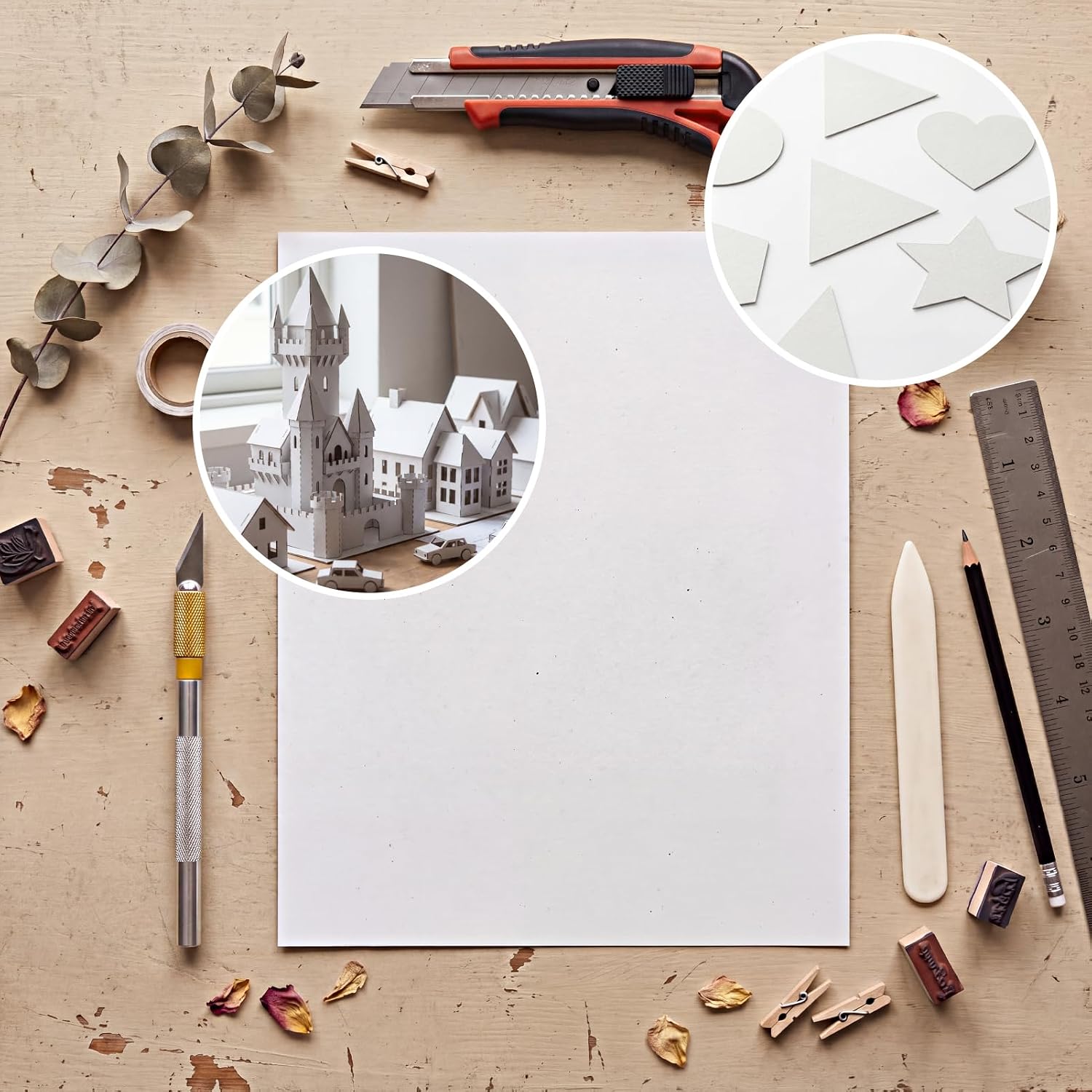 Wtrgas 30 Sheets 10" x 12.5" White Chipboard with Grey Core