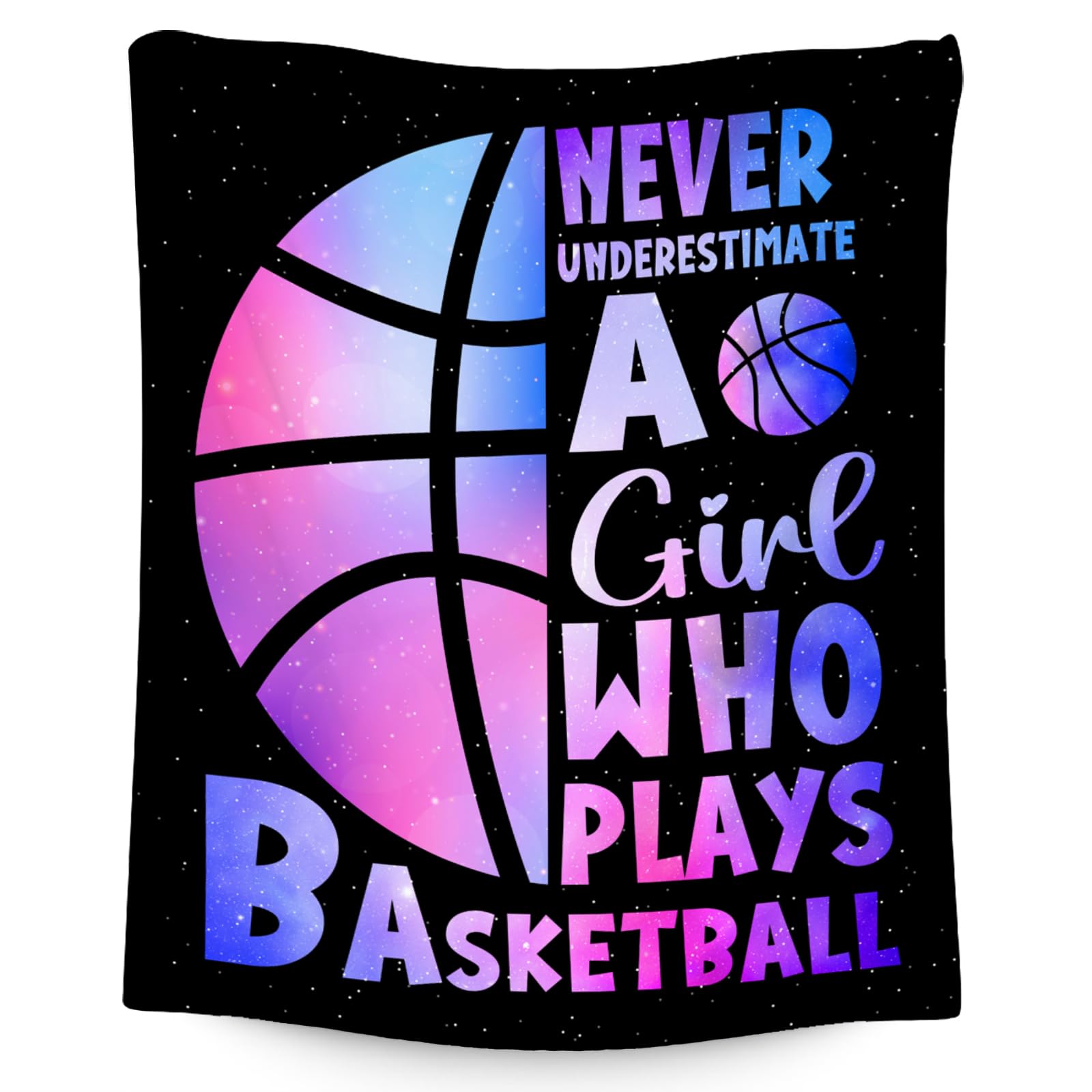Basketball Blanket for Girls, Basketball Gifts for Girls, Sport Throw Blankets for Team Daughter & Her, Kids Throws for Couch Sofa Home Decor (40x50 Inch)