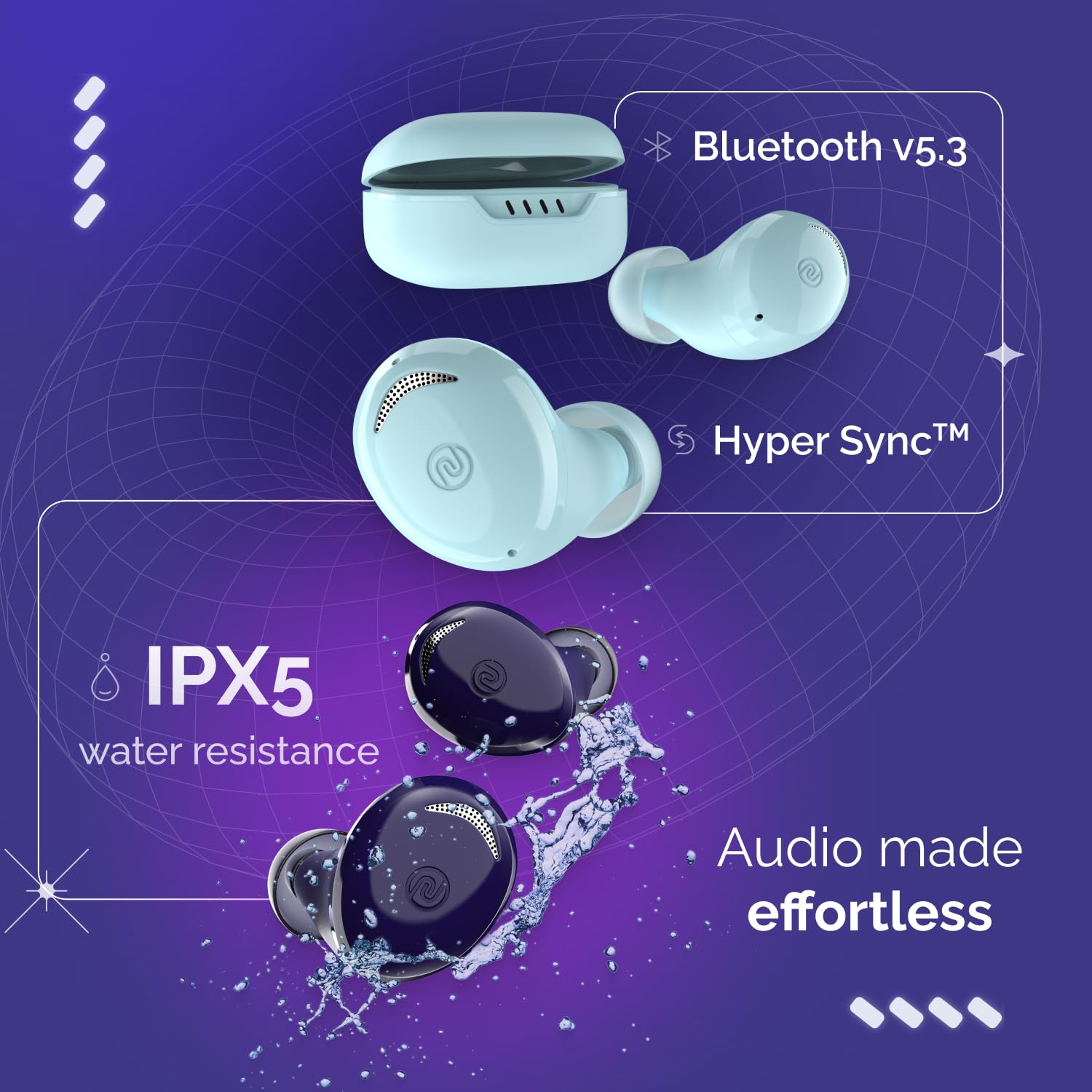 Noise Buds Trance in-Ear Truly Wireless Earbuds with 45H of Playtime, Low Latency(up to 40 ms), Instacharge(10 min=200 min), BT v5.3(Space Blue) — Amazon image 8