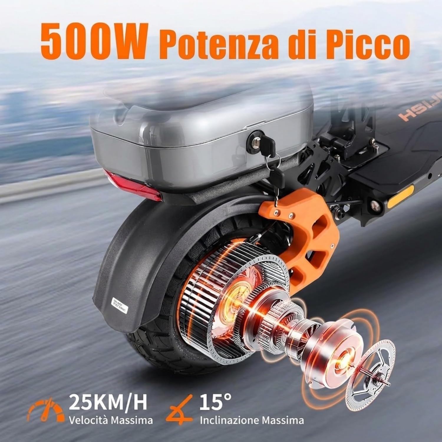 V5MAX Monopattino Elettrico Pieghevole, 48V 18Ah, 30-45Km di Autonomia | Limite Di Velocità Sbloccabile, Display Alta Definizione, Pneumatici 10", Sedile, Bauletto, Doppia Sospensione&Freno a Disco