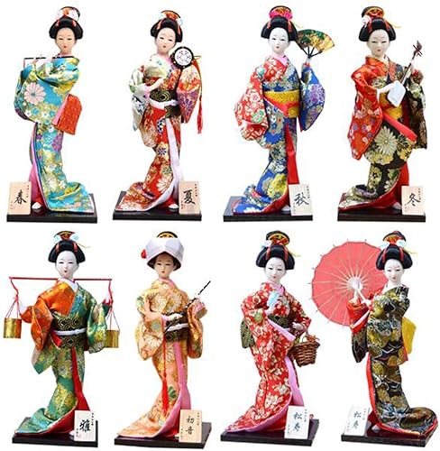 Miniatura 2 de DRAGON SONIC Estilo aleatorio muñeca de geisha japonesa de 12 pulgadas con kimono vintage tradicional - A5
