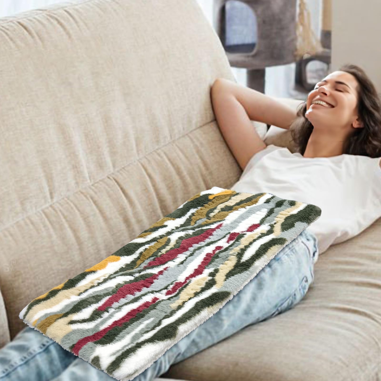 Pasonio Electric Heating Pad for Back Pain Relief - 12 Heating Levels-8 Timer Settings - Heat Pad with Moist & Dry Heat Therapy - Hot Heated Pads -Washable (XL 12"x24" Camouflage) - MCC