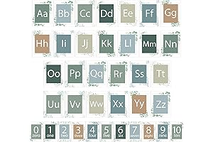 Greenery Classroom Alphabet and Number Bulletin Board Set