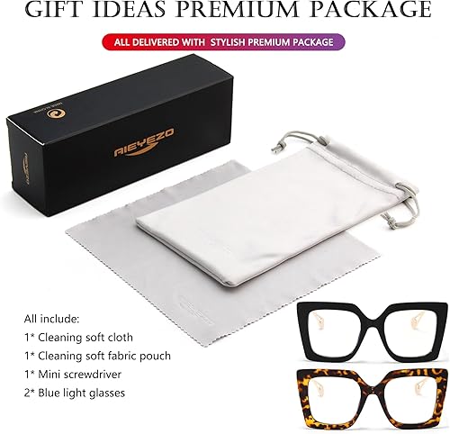 Miniatura 7 de AIEYEZO Gafas de luz azul de gran tamaño para mujer, antifatiga y prevención de dolor de cabeza