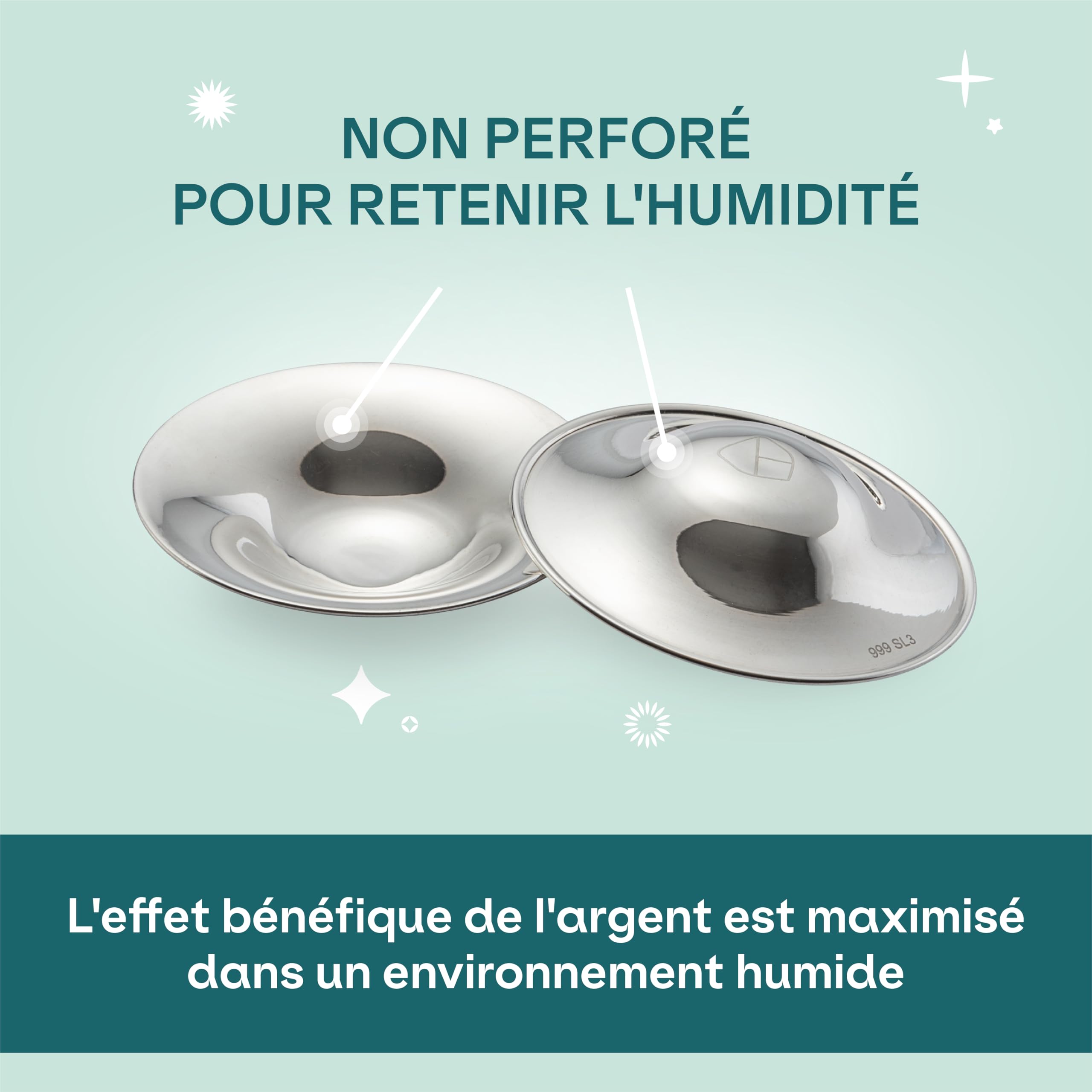 Les coques d’allaitement en Argent Trilaminé sans Nickel pour la Prévention et les Soins des Crevasses du mamelon pendant l’Allaitement - Dispositif Médical Classe 1 Koala Silver Cup