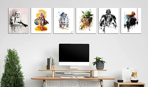 Miniatura 2 de Póster de Star Wars con acuarela, decoración de habitación de niños, serie de televisión, póster de Darth Maul Darth Siddious, juego de 6, 8 x 10