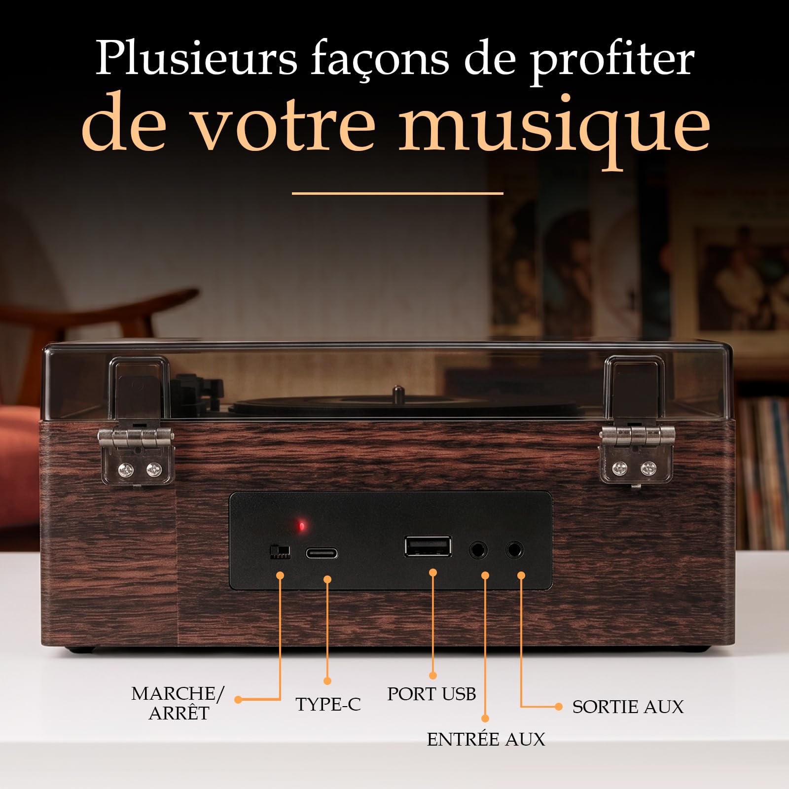 Heritage Lecteur CD Bluetooth de Salon - Haut-Parleurs Intégrés - Radio FM