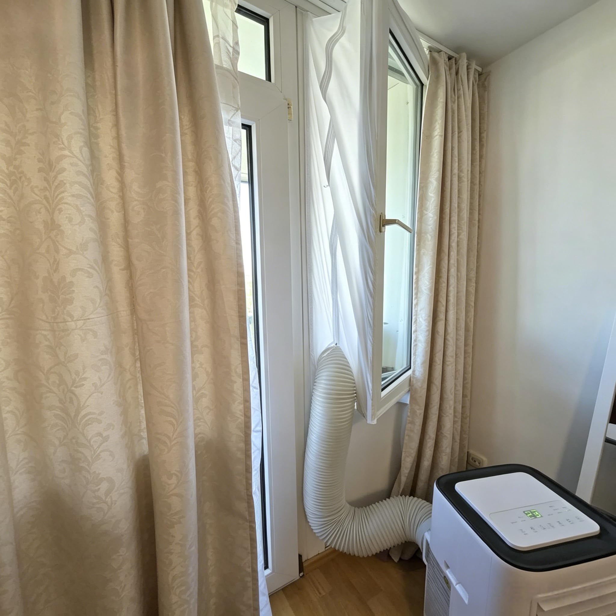 Klimaanlage Fensterabdichtung für Mobile Klimageräte, Hot Air Stop Window Seal, Doppel-Reißverschluss, 400 cm