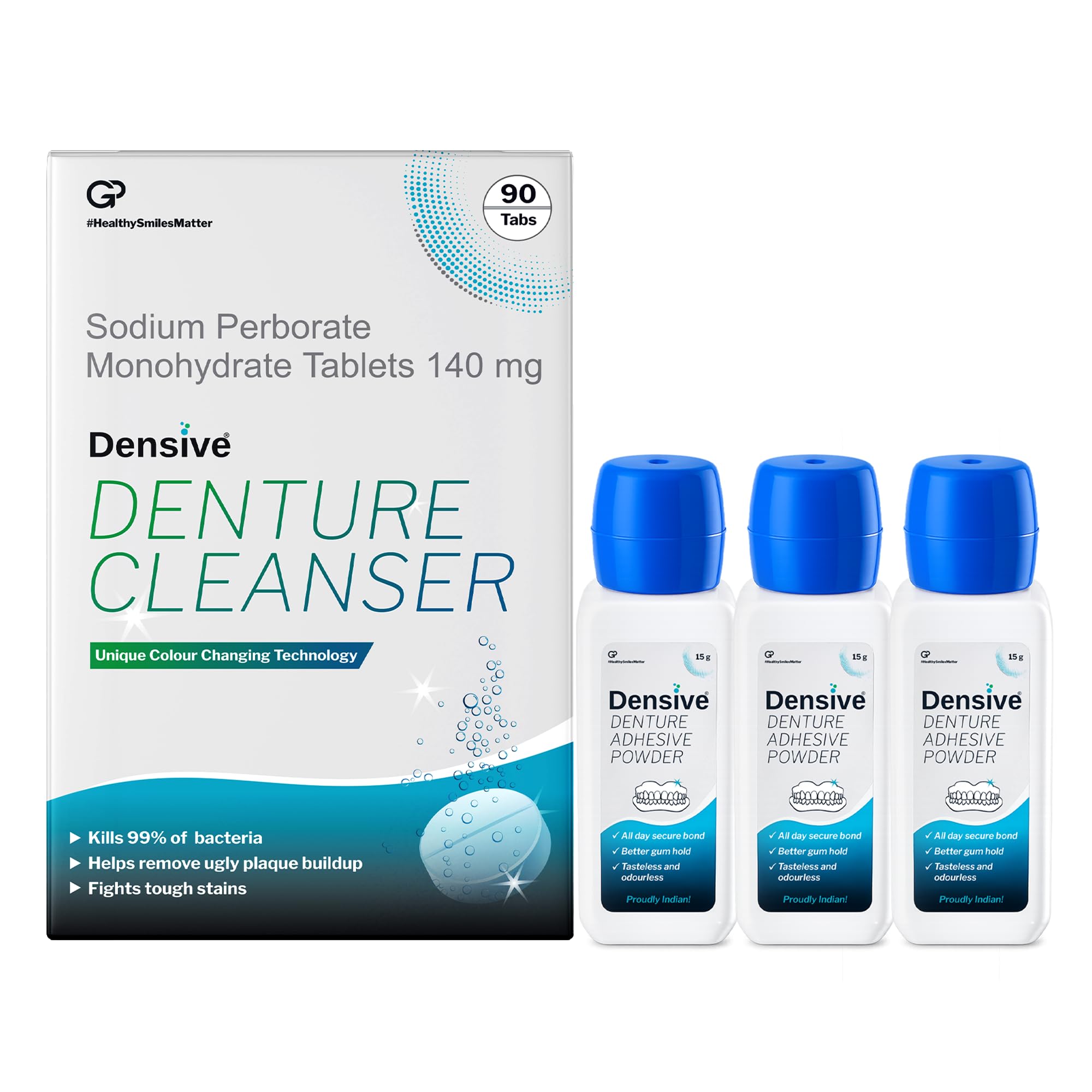 Densive Denture Cleaning Tablets and Denture Adhesive Powder Combo Pack of 6 (Pack of 3 x 30 Tablets and 3 Pack of Powder) | Denture Kit, Denture Cleaner, Denture Adhesive-picture-13