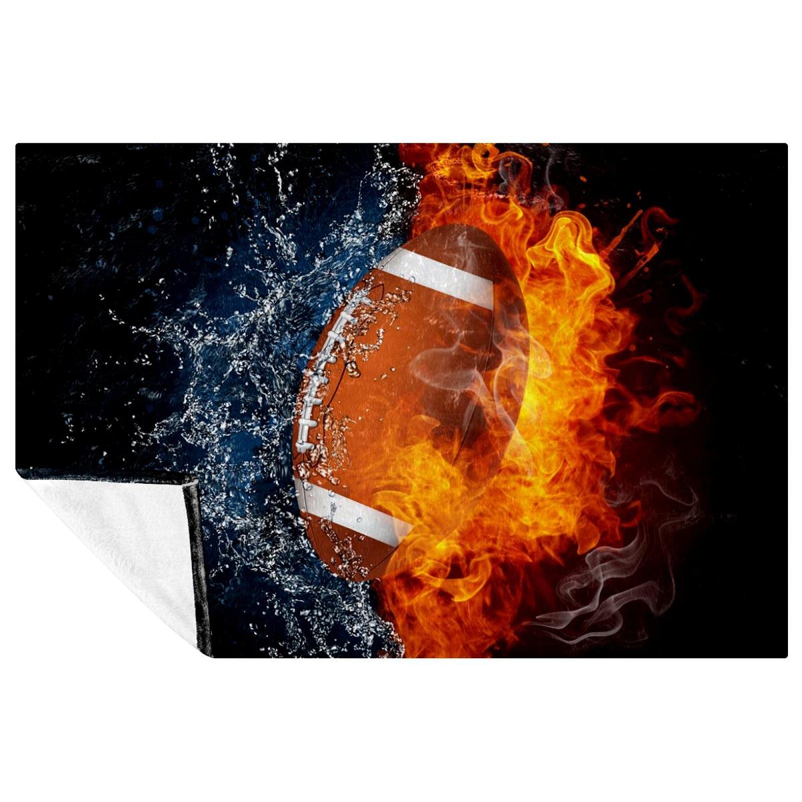 Couverture de rugby 150x100 cm plaid doux et chaud pour lit et canapé