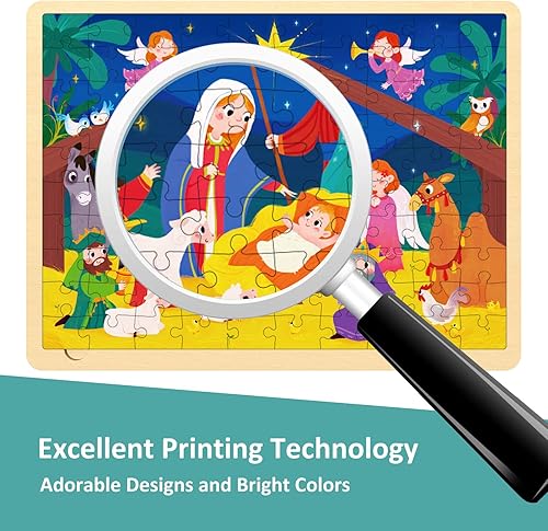 Miniatura 4 de Rompecabezas de 100 piezas para niños de 4 a 8 años, rompecabezas de Navidad para niños de 3 a 5 años, cada pieza es única, rompecabezas de madera