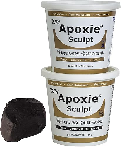 Aves Apoxie Sculpt - Compuesto de modelado de 2 partes A y B - 4 libras negro