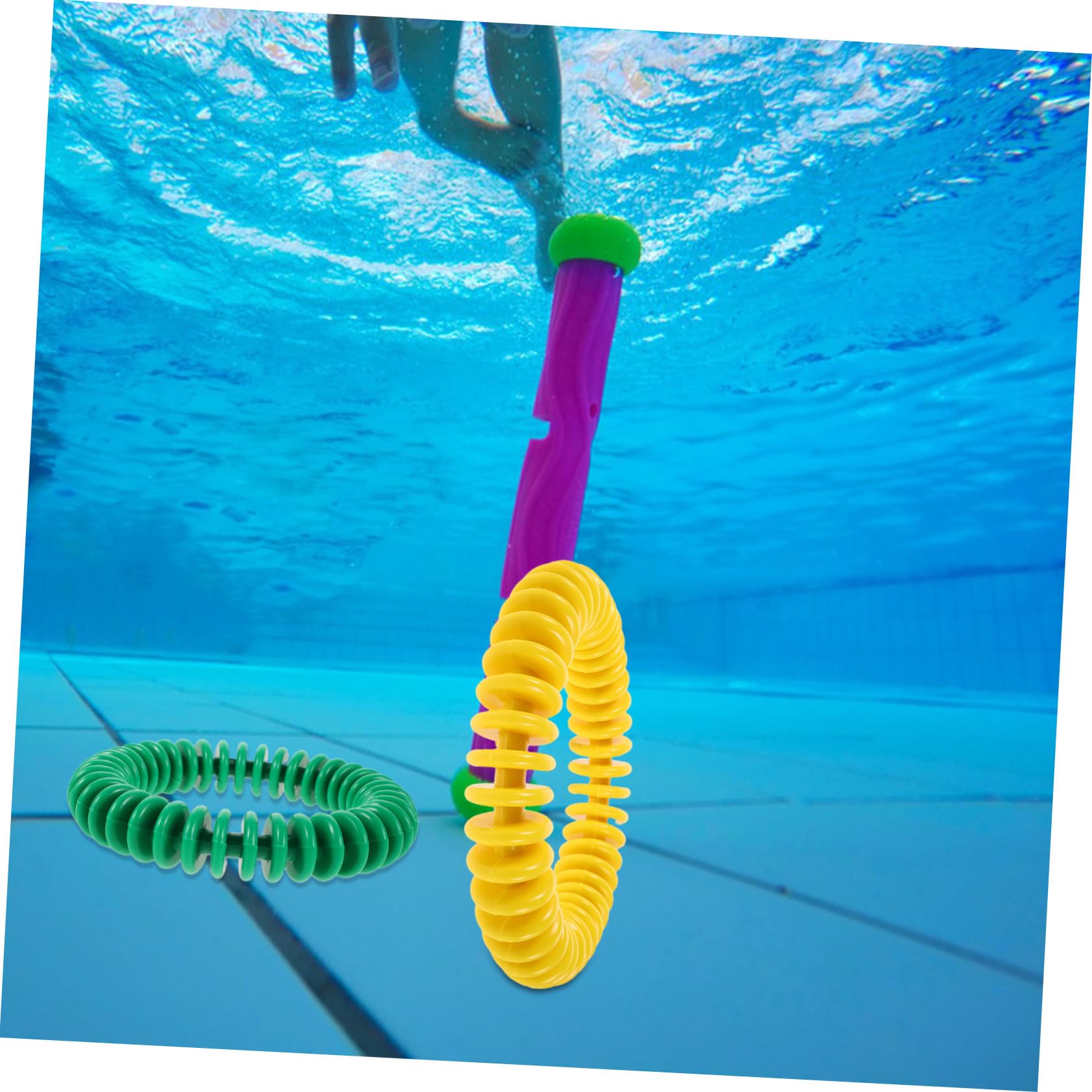 Lot de 4 anneaux de plongée colorés en plastique souple pour entraînement sous-marin, jeux de natation et équipement de plongée sûr pour le développement des compétences de natation en été