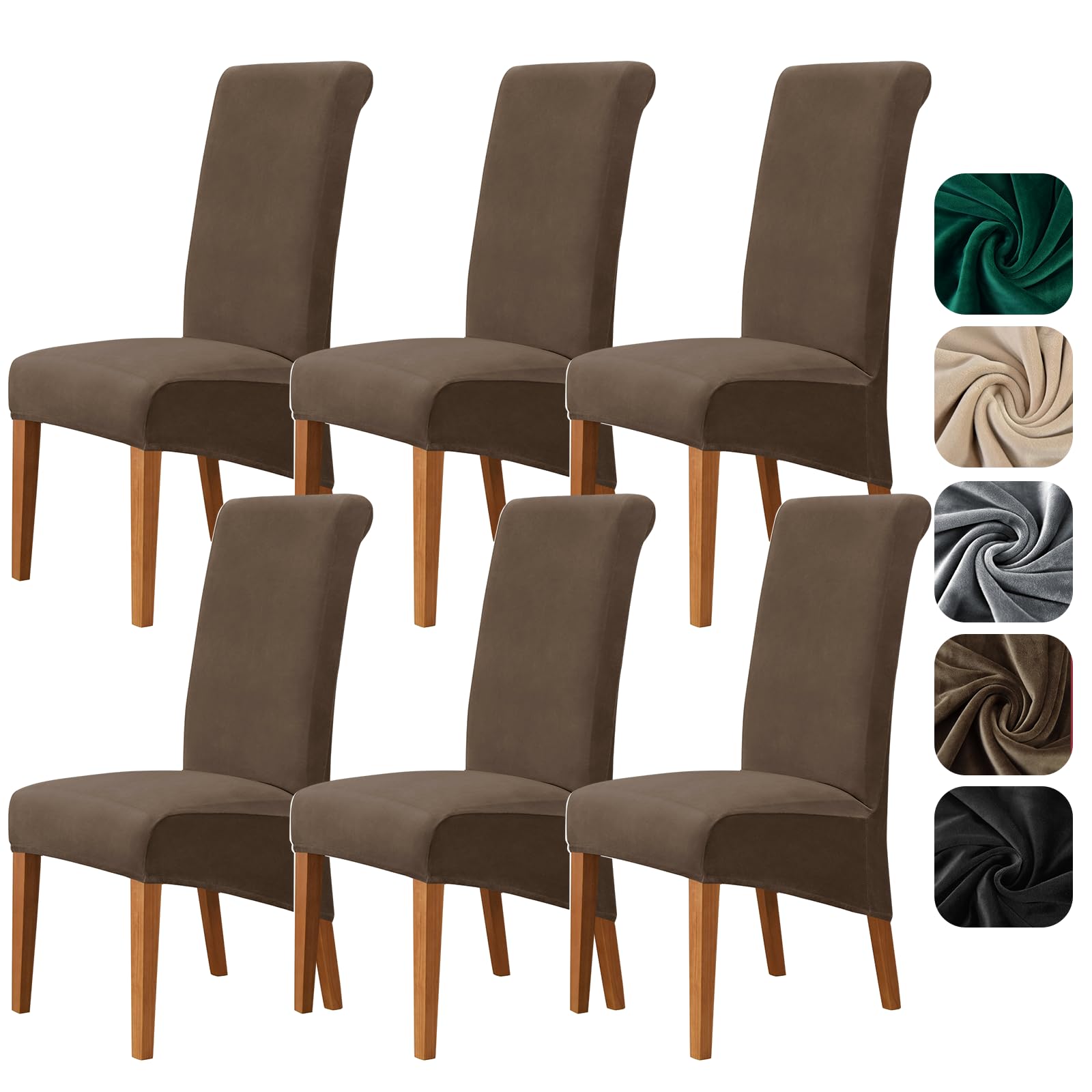 Housses de chaise en velours XL extensibles et lavables en machine
