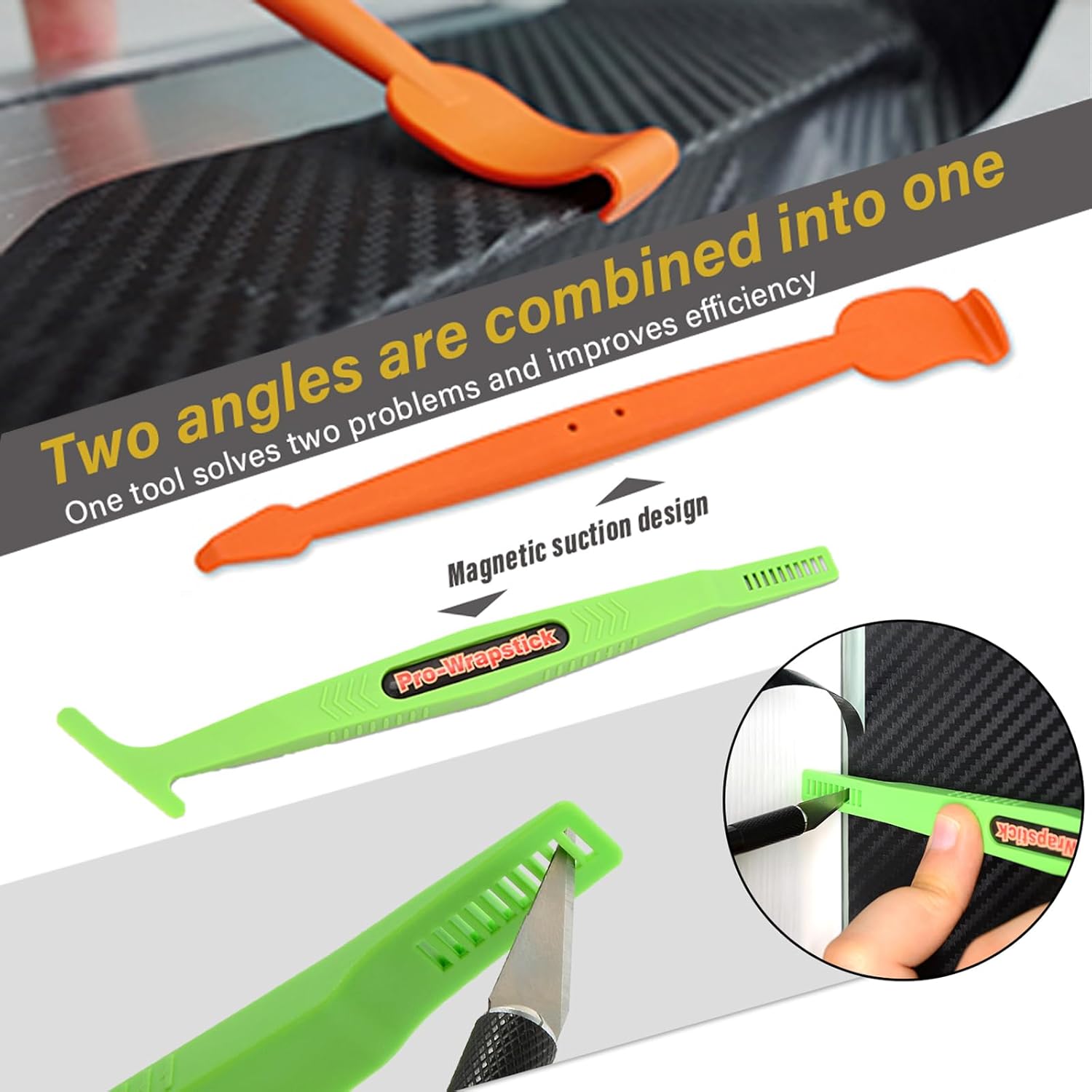NEWISHTOOL Vinyl Wrap Tool Kit Window Tint Tools Car Wrap Kit Includes Magnet Holders, Knife Tape, Window Tint Squeegee, Vinyl Squeegee & Wrap Knife Blades for PPF, Car Wrapping Installing
