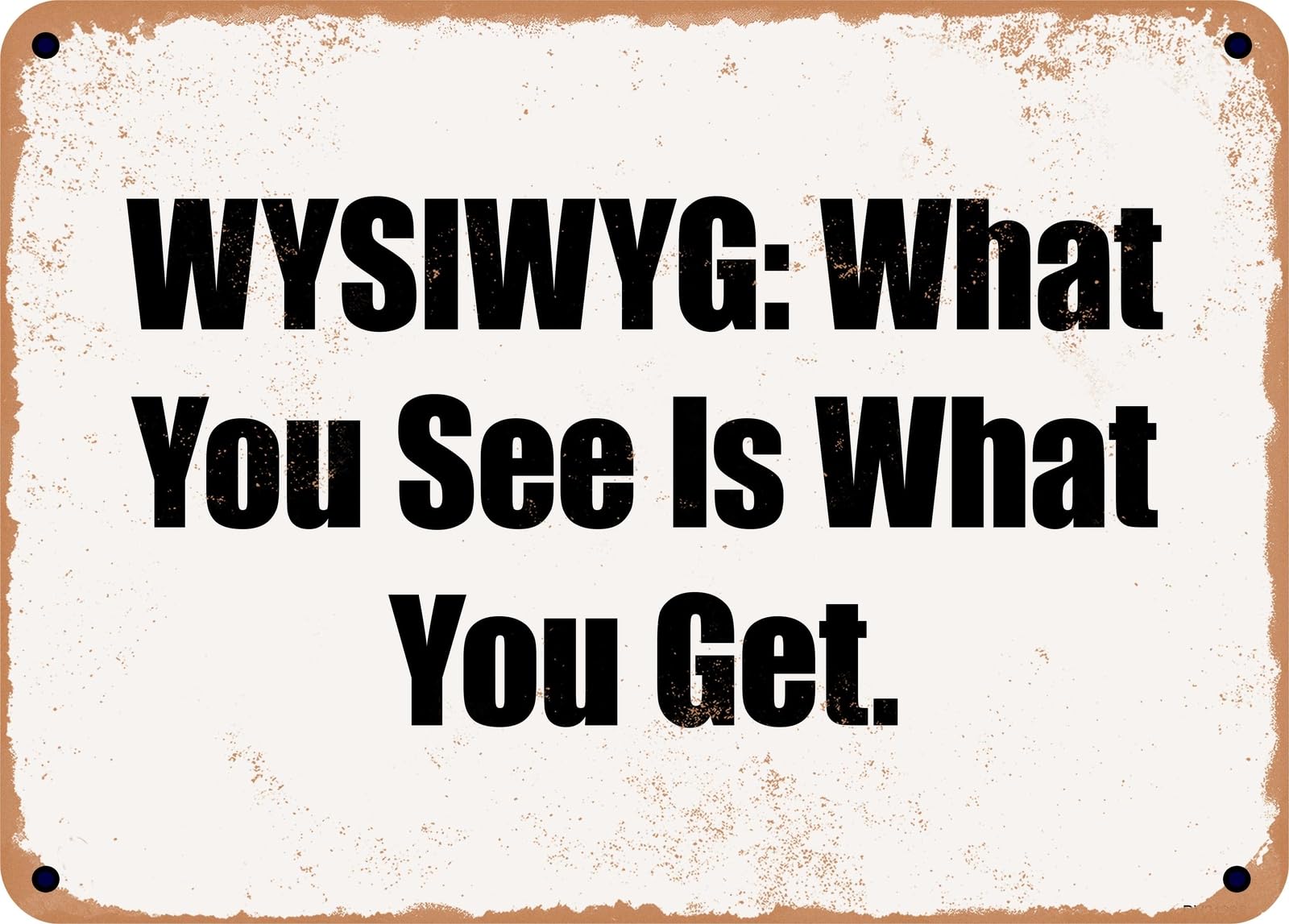 Miaomansenstore Metal Sign - Wysiwyg: What You See Is What You Get Home Decor