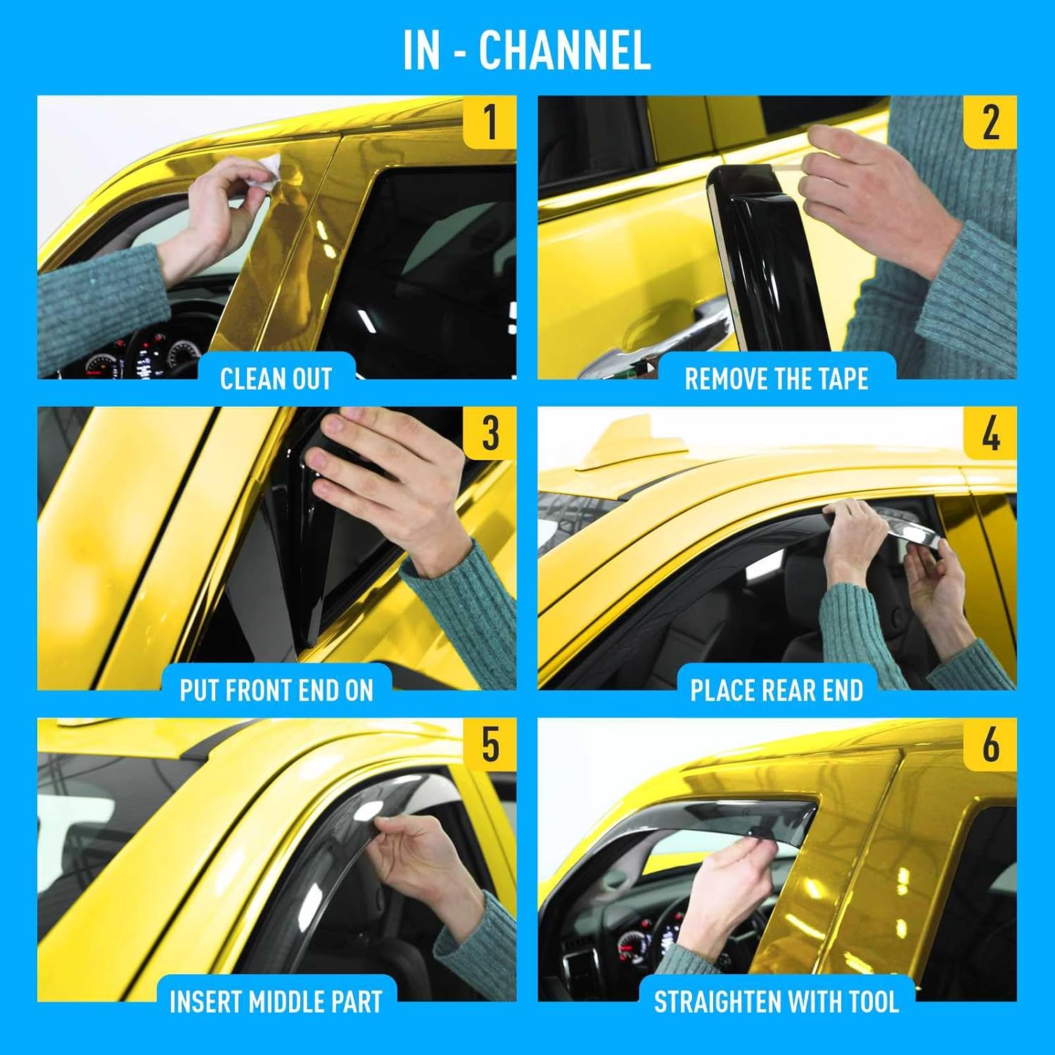 Extra Durable Window Deflectors in-Channel Window Visors Rain Guards Fit for Honda Accord 2018-2022, Sun Visors, Wind Vent for Shades, Exterior Car Accessories - 4pcs. AG0764