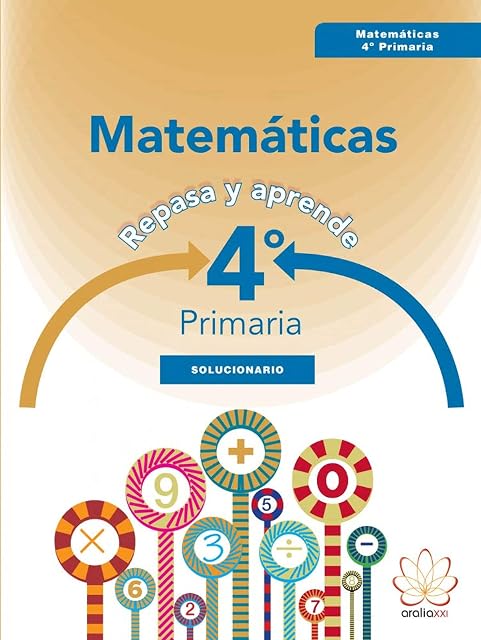 Portada de Solucionario Matematicas 4º Educacion Primaria Repasa y Aprende Ed 201