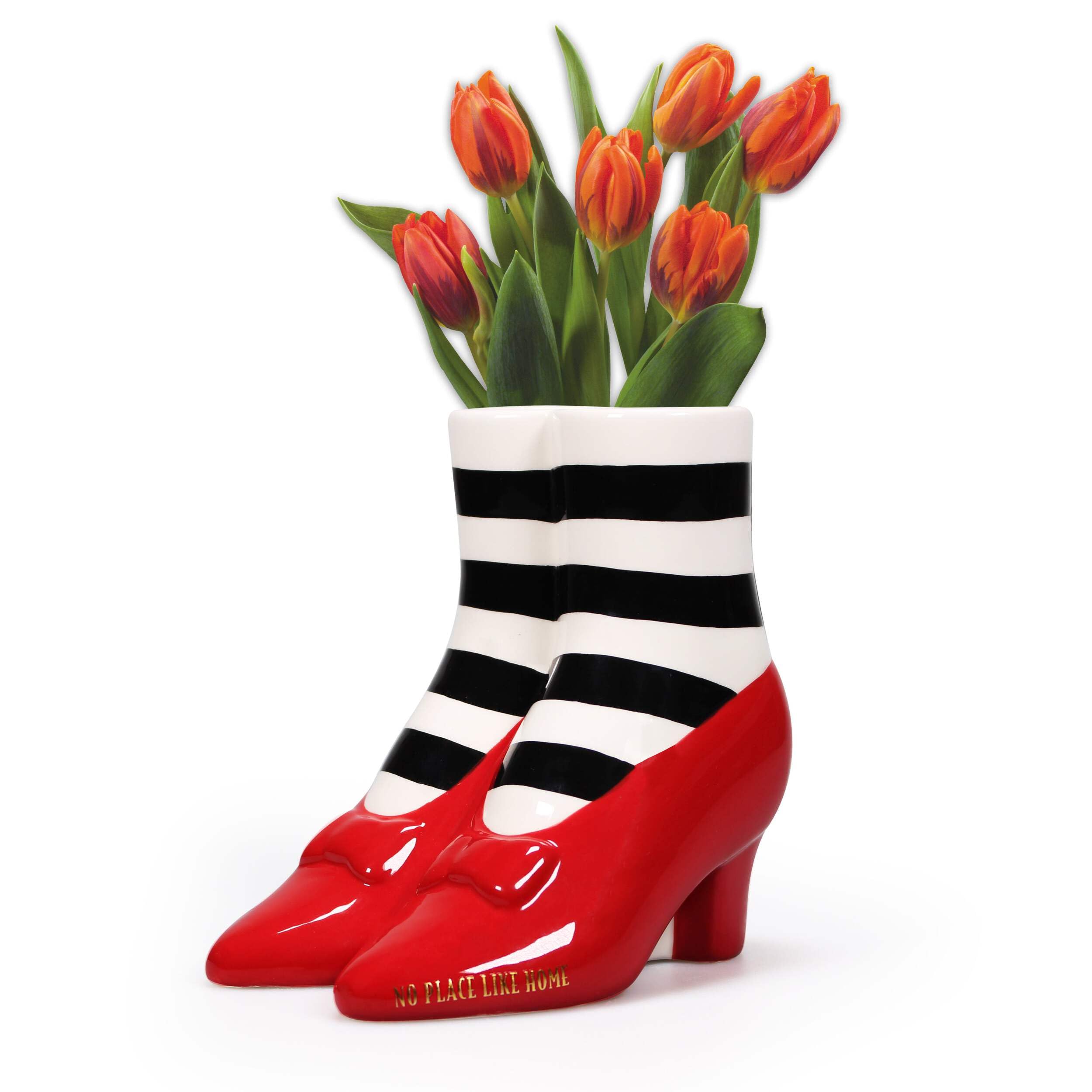 Half Moon Bay | Wizard of Oz Wicked Witch Shaped Vase | Ceramic Ruby Slippers & Striped Legs Tabletop Planter | 16cm | Official Movie Merchandise | Spellbinding Gothic Birthday Gift for Women