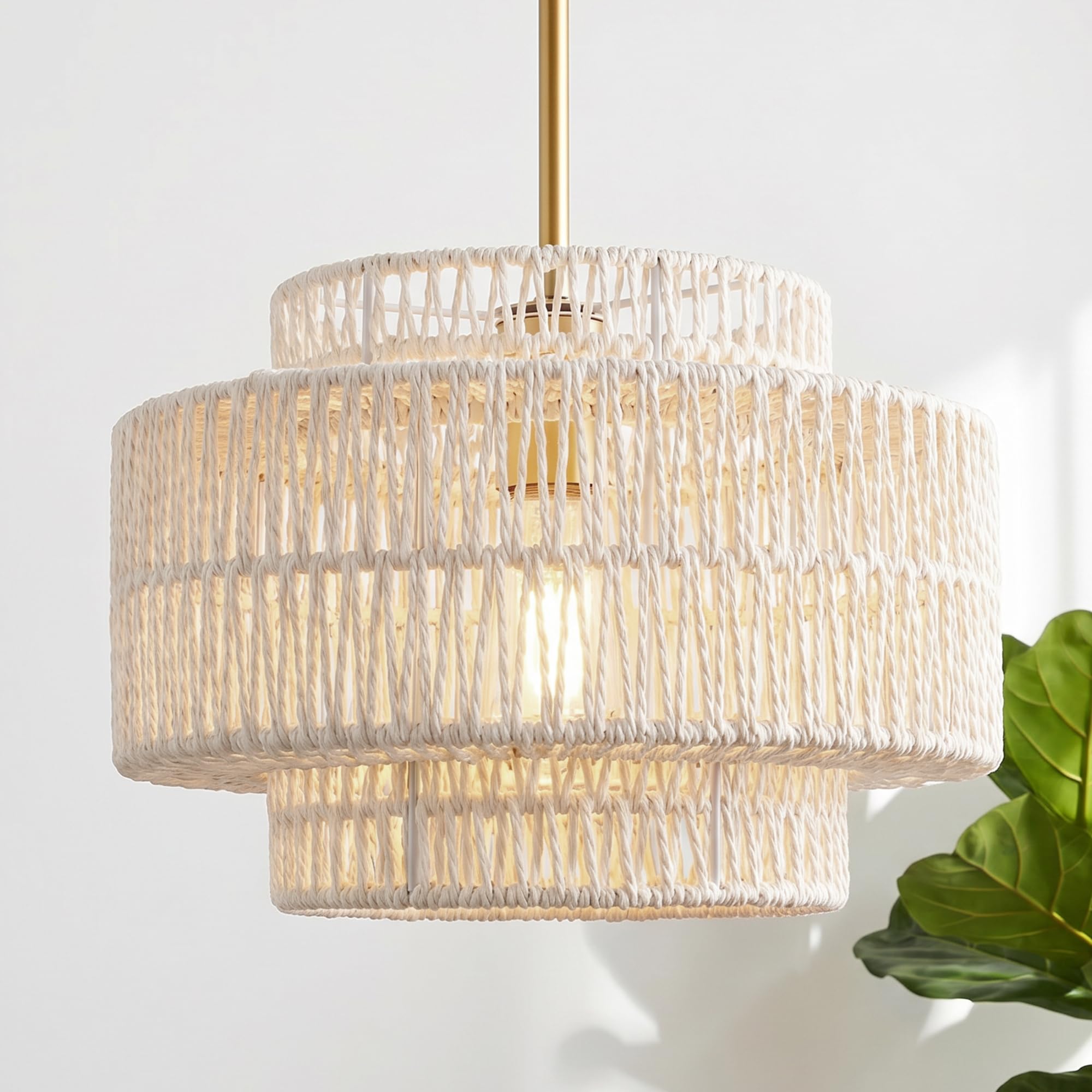 Photo 1 of Audickic 12.5" Boho Rattan Chandelier