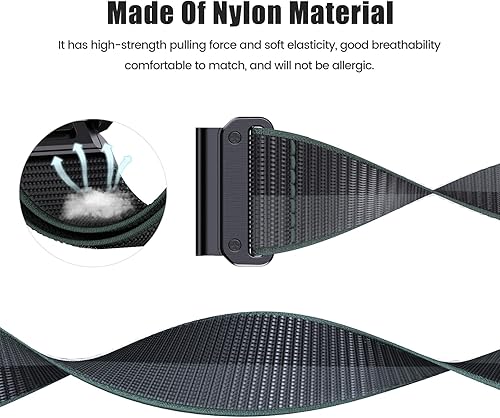 Miniatura 4 de CUZOW Compatible con Garmin Fenix 7X6X6X Pro5X5X Plus, correa de reloj de nailon de 1.024in, correa de reloj de ajuste rápido, transpirable,