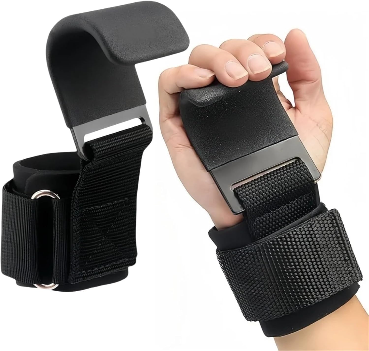 2PCS Weight Lifting Hand Support Pull-up Wrist Hooks Horizontal Training Equipment Strength Grip Bar Booster Hooks