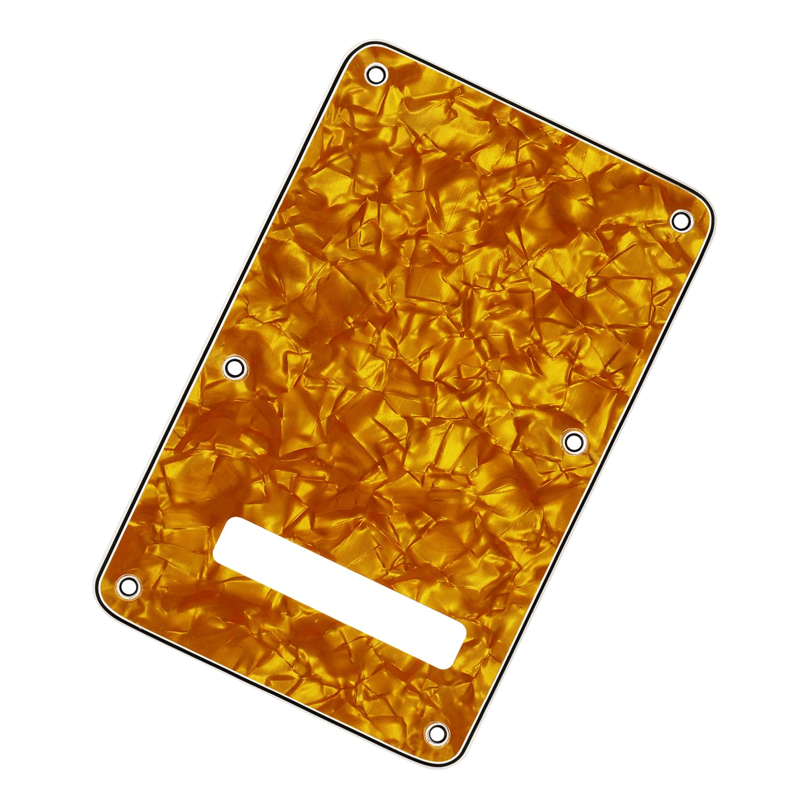 Banworks 4 Ply Electric Guitar Backplate 6-Hole Trem Tremolo Cover for USA/Mexican Standard Strat ST JT/HGB-01 Yellow Pearl - Image 4