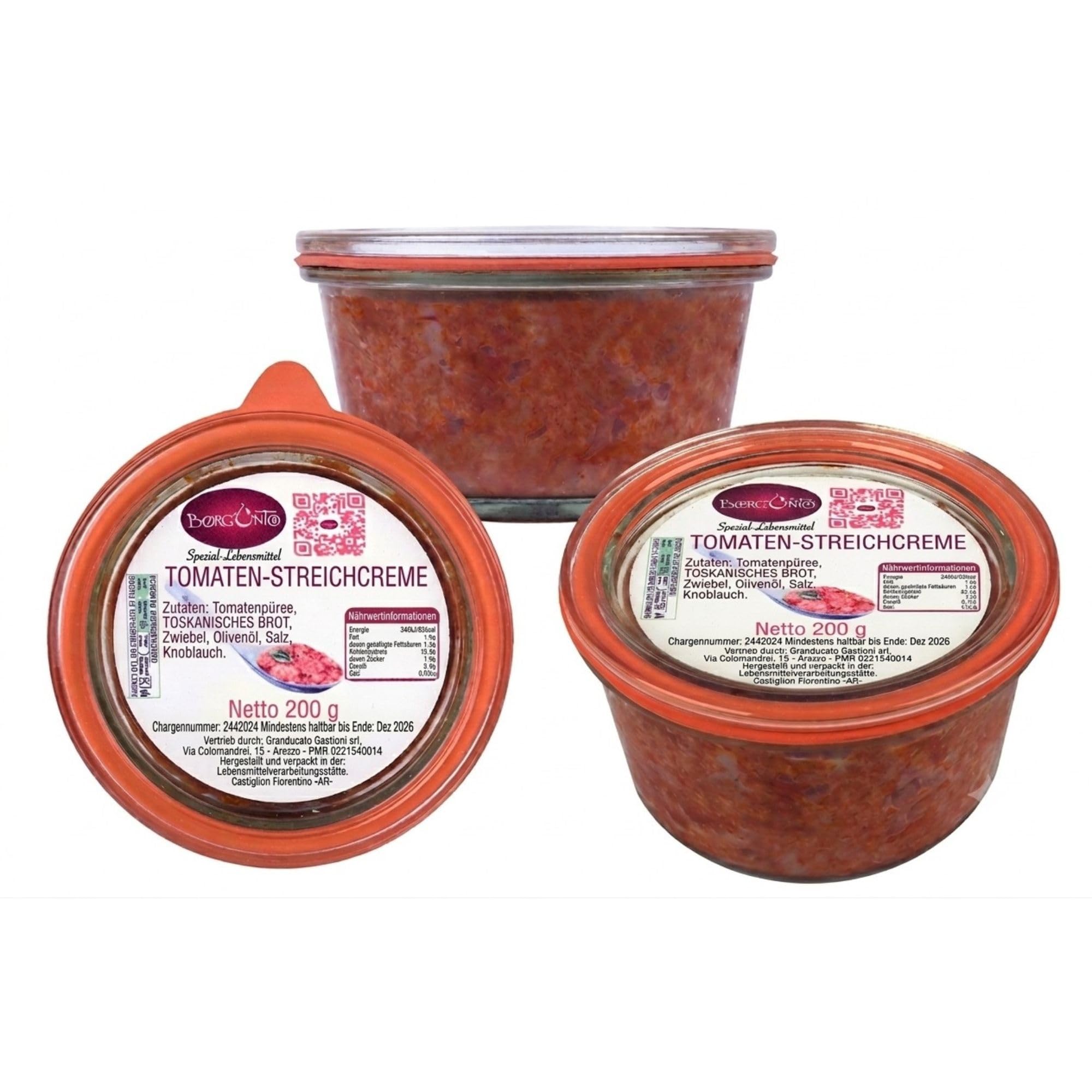 BORGUNTO | Pappa al Pomodoro Toskana 6 x 200g - Traditionelles toskanisches Fertiggericht mit nativem Olivenöl extra und 100% natürlichen Zutaten, traditionelles Rezept