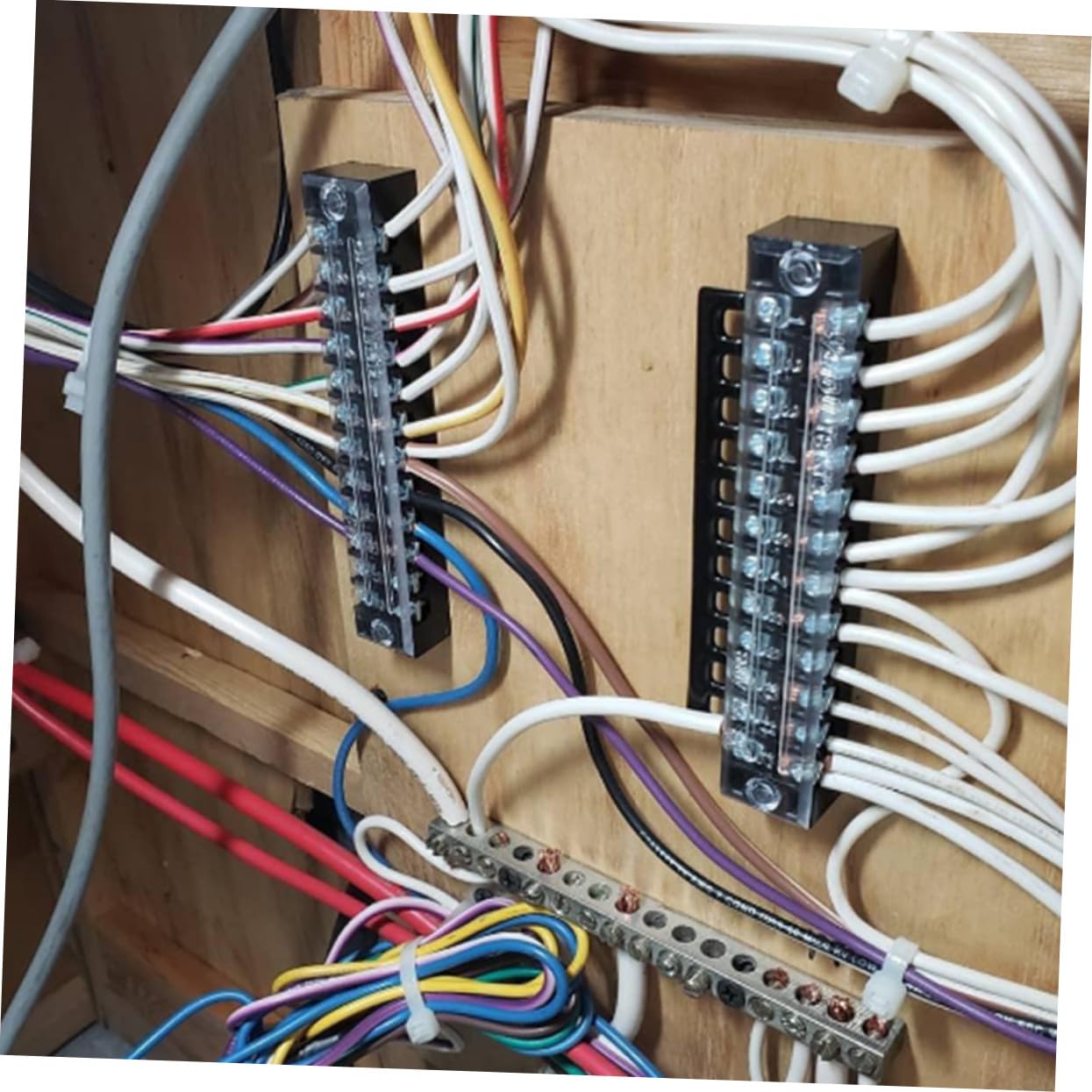 Ipetboom 5sätze Klemmenleiste Klemmenblock Klemmenblock mit Transparenter Abdeckung und Aufsteckbaren Kunststoffdeckeln für Sichere Stromkabelverbindungen und Kompakte Verkabelungsarbeiten