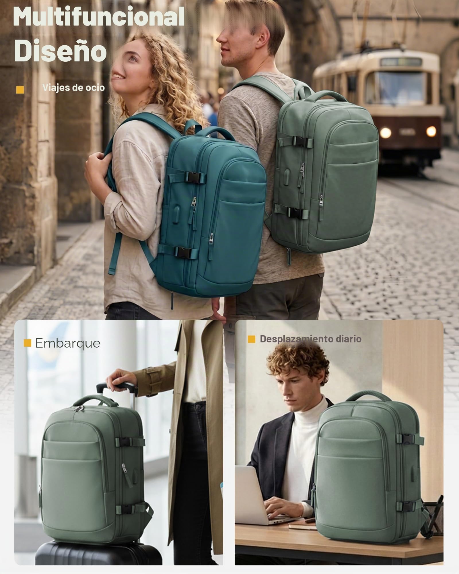 Mochila Cabina Al Vacio Con Bomba Mochilas Viaje Cabina Avion 40x20x25 40x30x20 Ryanair Mochila Equipaje De Mano Hombre Wizzair Para Portatil Mujer Travel Backpack Verde