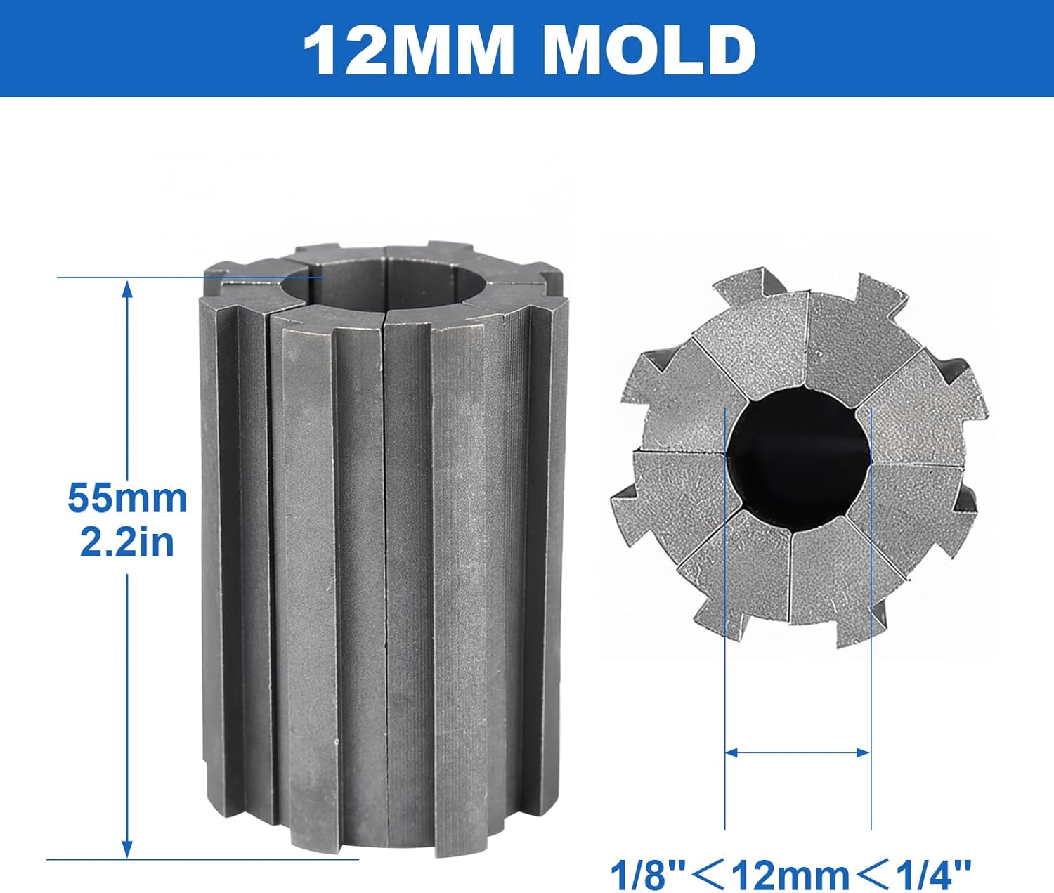 Crimper Dies, Replacement Mold Set for Hydraulic Hose Crimper Machines (12 MM)