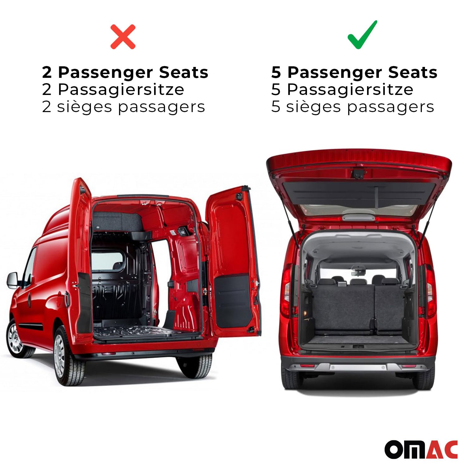 Tappetini Auto In TPE OMAC Per Opel Combo E 2018-2023 – Set 4 Pezzi Nero, Gomma 3D Antiscivolo - 3