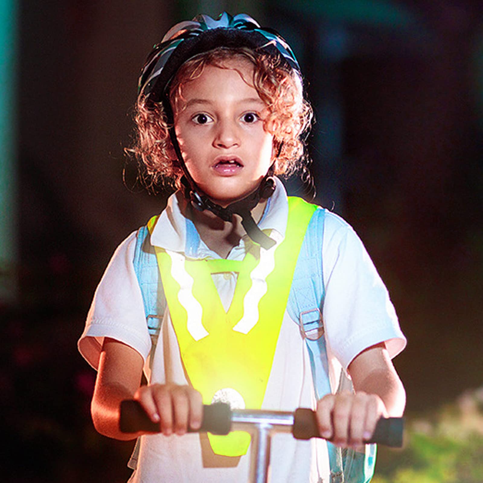 2 Gilets De Sécurité Réfléchissants Pour Enfants - Haute Visibilité, Forme En V | Polyester Respirant | Pour école, Vélo, Randonnée | Taille Unique Ajustable
