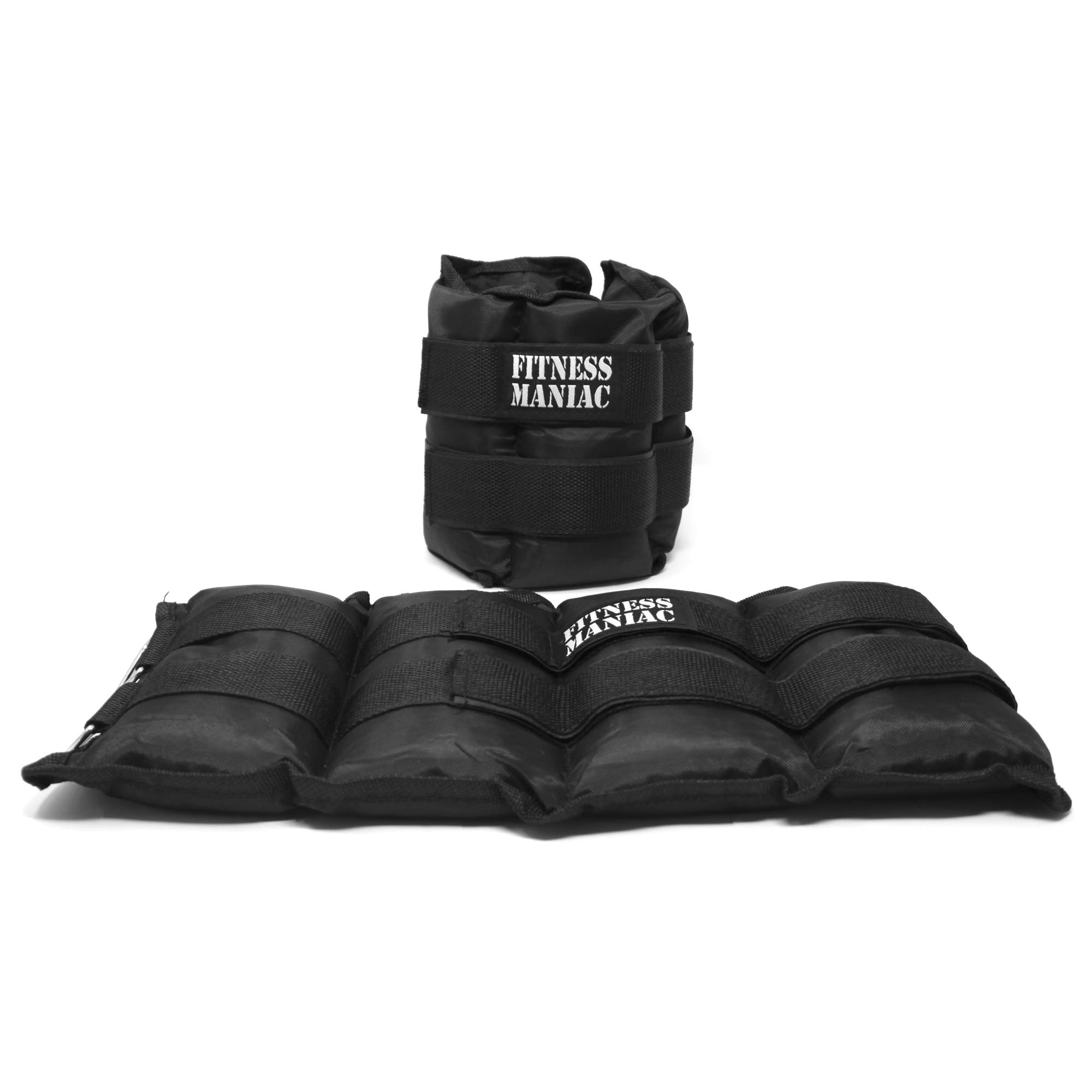 FITNESS MANIAC USA-Knöchelgewichte mit doppelten Gurten, Handgelenk, Beingewicht, für Walking, Joggen, Fitnessstudio, Gymnastik, Aerobic, 4,5 kg, 5,4 kg, 6,4 kg, 7,3 kg